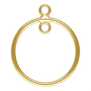 15mm Round Drop w / Closed Jump Ring In&Out