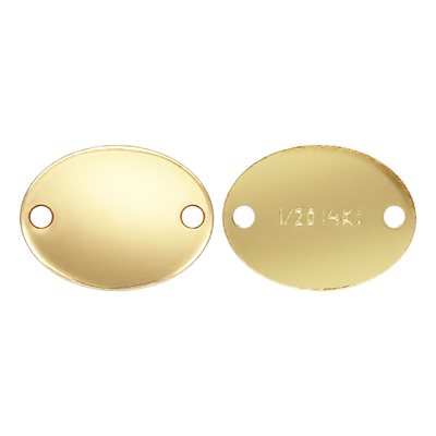 Oval Quality Tag (7.3x5.5mm)w / 2 Holes Oval Quality Tag (7.3x5.5mm)w / 2 Holes