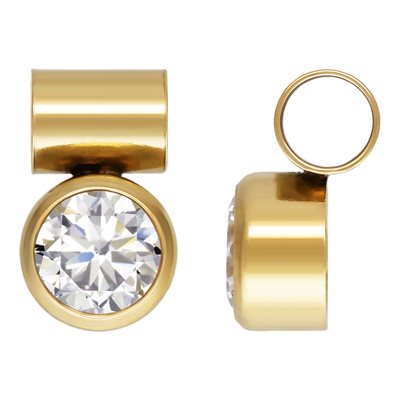 3x4mm (2.7mm ID) Tube Bail w / 4mm White CZ 3x4mm (2.7mm ID) Tube Bail w / 4mm White CZ