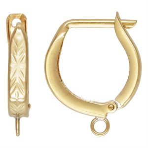 12.0mm Horseshoe Huggie Fancy Earring w / Closed Ring