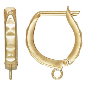 12.0mm Horseshoe Huggie Mirror Earring w / Closed Ring