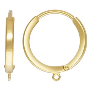 15.0mm Hinged Hoop Earring w / Closed Ring
