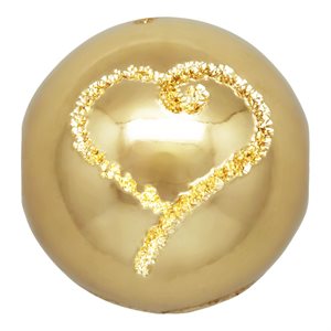 8.0mm 3 Stardust Heart Bead 1.8mm Hole