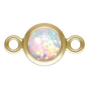 4.0mm White Bello Opal Bezel Connector