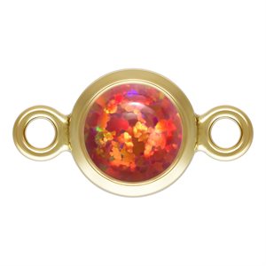 4.0mm Red Bello Opal Bezel Connector