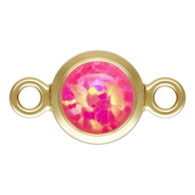 4.0mm Hot Pink Bello Opal Bezel Connector