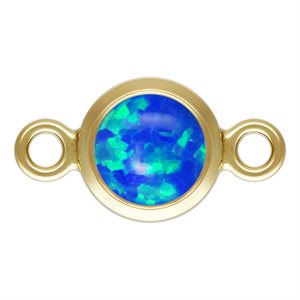 4.0mm Blue Bello Opal Bezel Connector