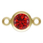 4.0mm Garnet 3A CZ Bezel Connector