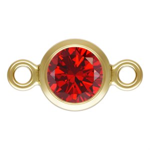 4.0mm Garnet 3A CZ Bezel Connector