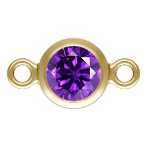 4.0mm Amethyst 3A CZ Bezel Connector