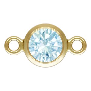 4.0mm Aquamarine 3A CZ Bezel Connector