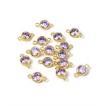 3.0mm Lt Amethyst 3A CZ Bezel Connector