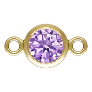 4.0mm Lt. Amethyst 3A CZ Bezel Connector