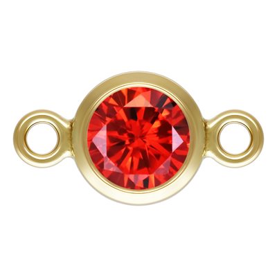 4.0mm Ruby 3A CZ Bezel Connector 4.0mm Ruby 3A CZ Bezel Connector