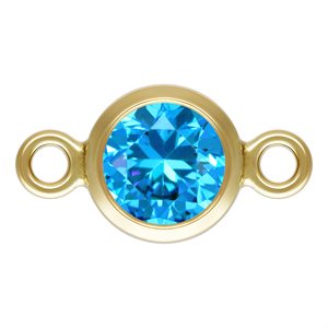 4.0mm Aqua Blue 3A CZ Bezel Connector