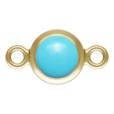 4.0mm Imitation Turquoise Bezel Connector 4.0mm Imitation Turquoise Bezel Connector