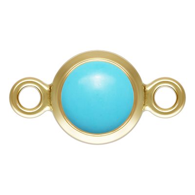 4.0mm Imitation Turquoise Bezel Connector