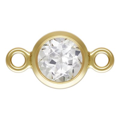 4.0mm White Topaz Bezel Connector
