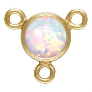4.0mm White Bello Opal Bezel Y Connector
