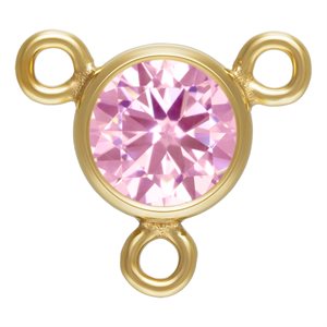 4.0mm Pink 3A CZ Bezel Y Connector
