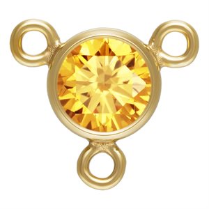 4.0mm Champagne 3A CZ Bezel Y Connector