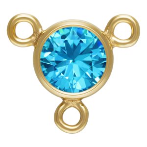 4.0mm Swiss Blue 3A CZ Bezel Y Connector