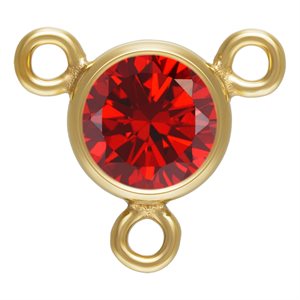 4.0mm Garnet 3A CZ Bezel Y Connector