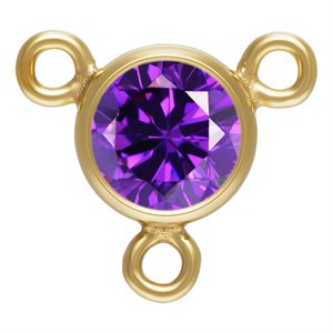4.0mm Amethyst 3A CZ Bezel Y Connector