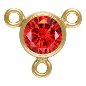 4.0mm Ruby 3A CZ Bezel Y Connector