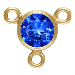 4.0mm Sapphire 3A CZ Bezel Y Connector