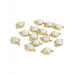 3.0mm White Bello Opal Bezel Connector