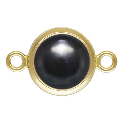 6.0mm Imitation Black Onyx Bezel Connector
