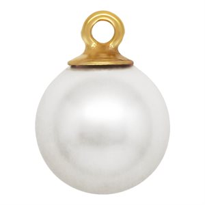 6mm White Crystal Simulated Pearl Drop