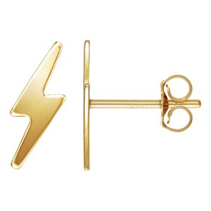 3.5x11.4mm Lightning Bolt Post Earring w / Earring Back