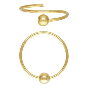 12mm Round Earwire w / 3mm Bead