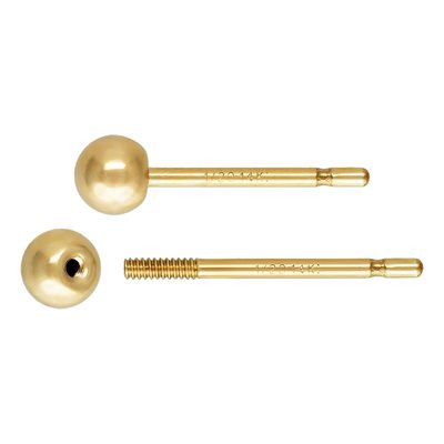 3mm Threaded Ball Earring