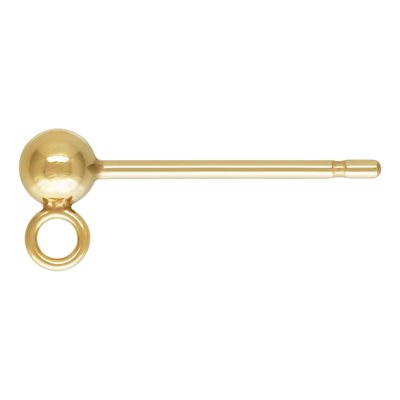 3.0mm Ball Earring w / Closed Ring (11mm Post) 3.0mm Ball Earring w / Closed Ring (11mm Post)