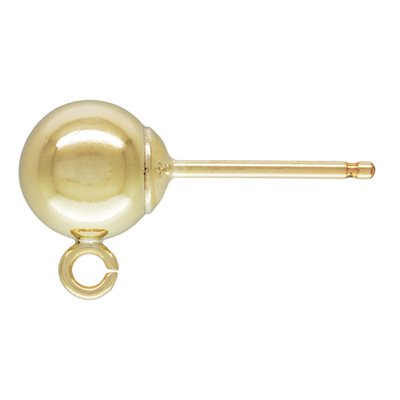 6.0mm Ball Earring w / Ring 6.0mm Ball Earring w / Ring