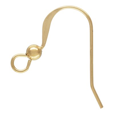 Ear Wire Flat w / 3.0mm Bead Ear Wire Flat w / 3.0mm Bead