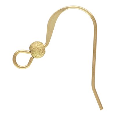 Ear Wire Flat w / 3mm Stardust Bd (0.61mm) Ear Wire Flat w / 3mm Stardust Bd (0.61mm)