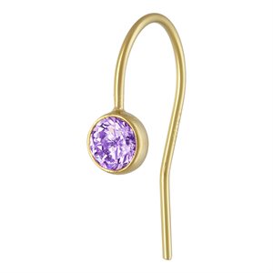 4.0mm Lt Amethyst 3A CZ Ear Wire