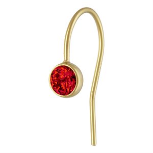 4.0mm Ruby 3A CZ Ear Wire