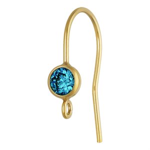4.0mm Swiss Blue 3A CZ Ear Wire w / Ring