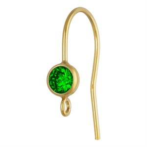 4.0mm Green 3A CZ Ear Wire w / Ring
