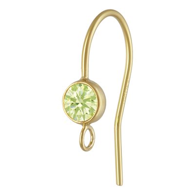 4.0mm Lime 3A CZ Ear Wire w / Ring
