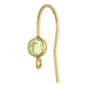 4.0mm Lime 3A CZ Ear Wire w / Ring