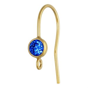 4.0mm Imitation Sapphire Ear Wire w / Ring