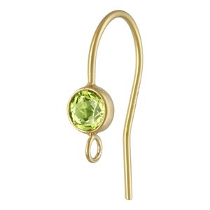 4.0mm Peridot Ear Wire w / Ring