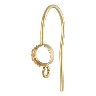 4.0mm Bezel Ear Wire w / Ring (0.76mm)