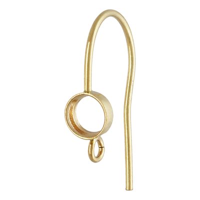 4.0mm Bezel Ear Wire w / Ring (0.76mm) 4.0mm Bezel Ear Wire w / Ring (0.76mm)